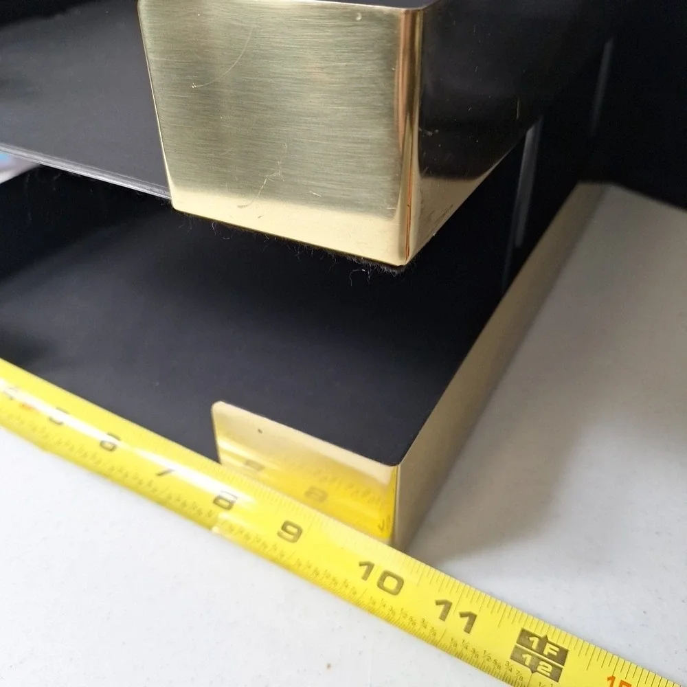 VTG Smokador Brass Full Heavy Metal Executive Double Letter Tray Mirror Finish